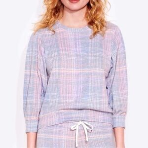 Sundry Pastel Rainbow Plaid Shirt